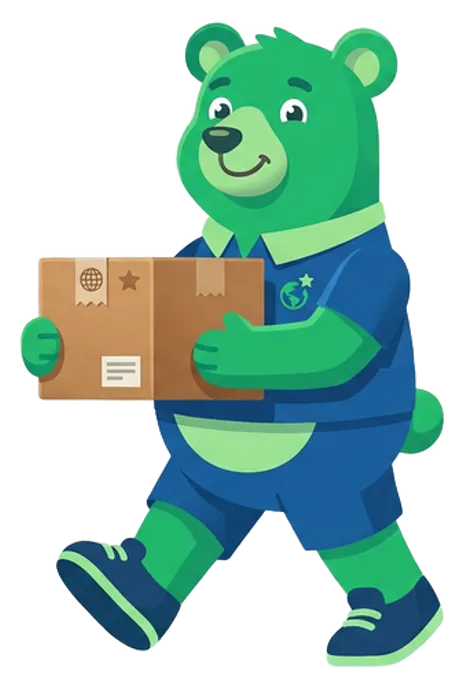 BagBridge bear delivering a package